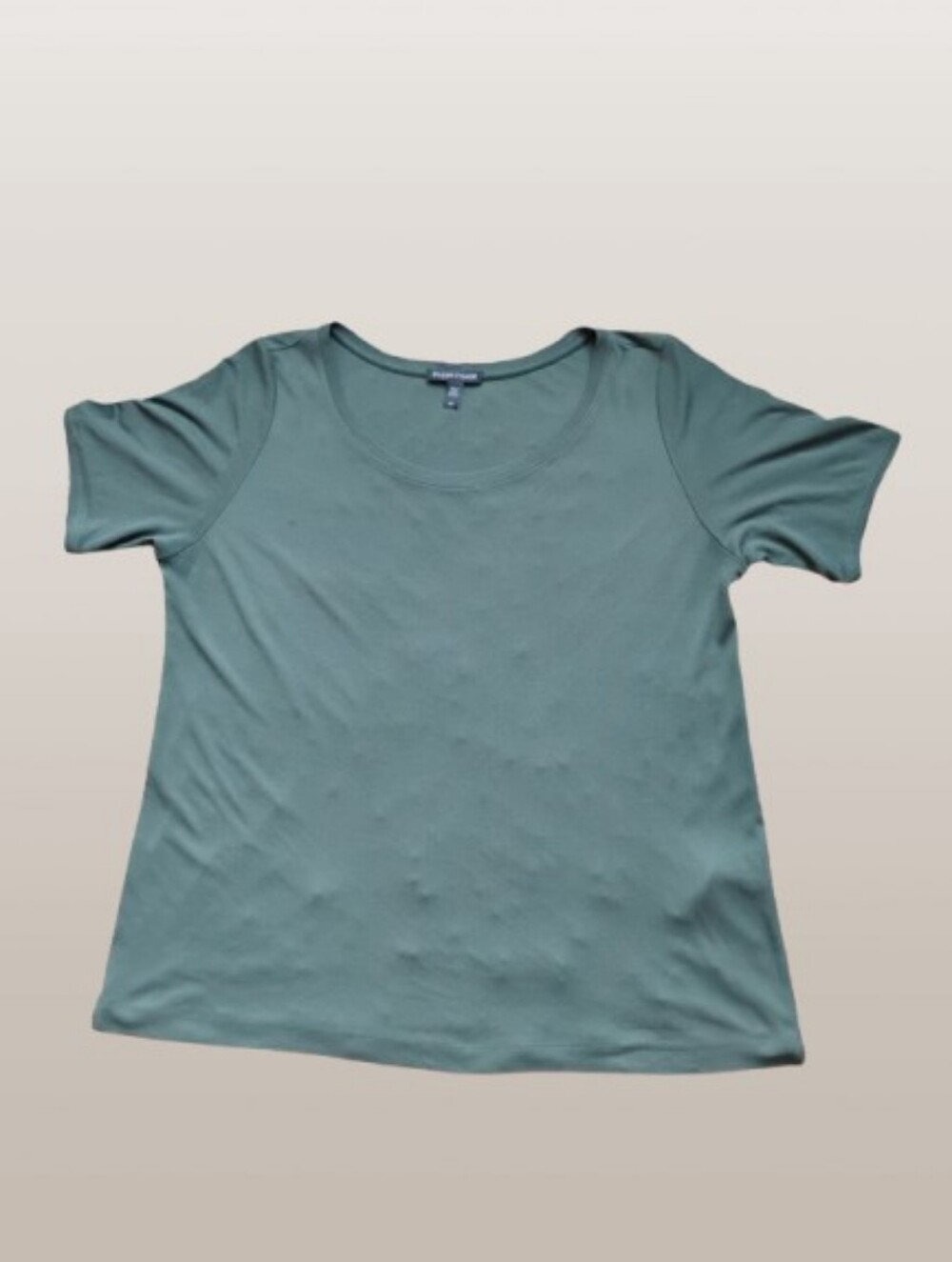 NWOT Eileen Fisher Olive Green Silk Scoop Neck Short Sleeve Tee/ BLOUSE